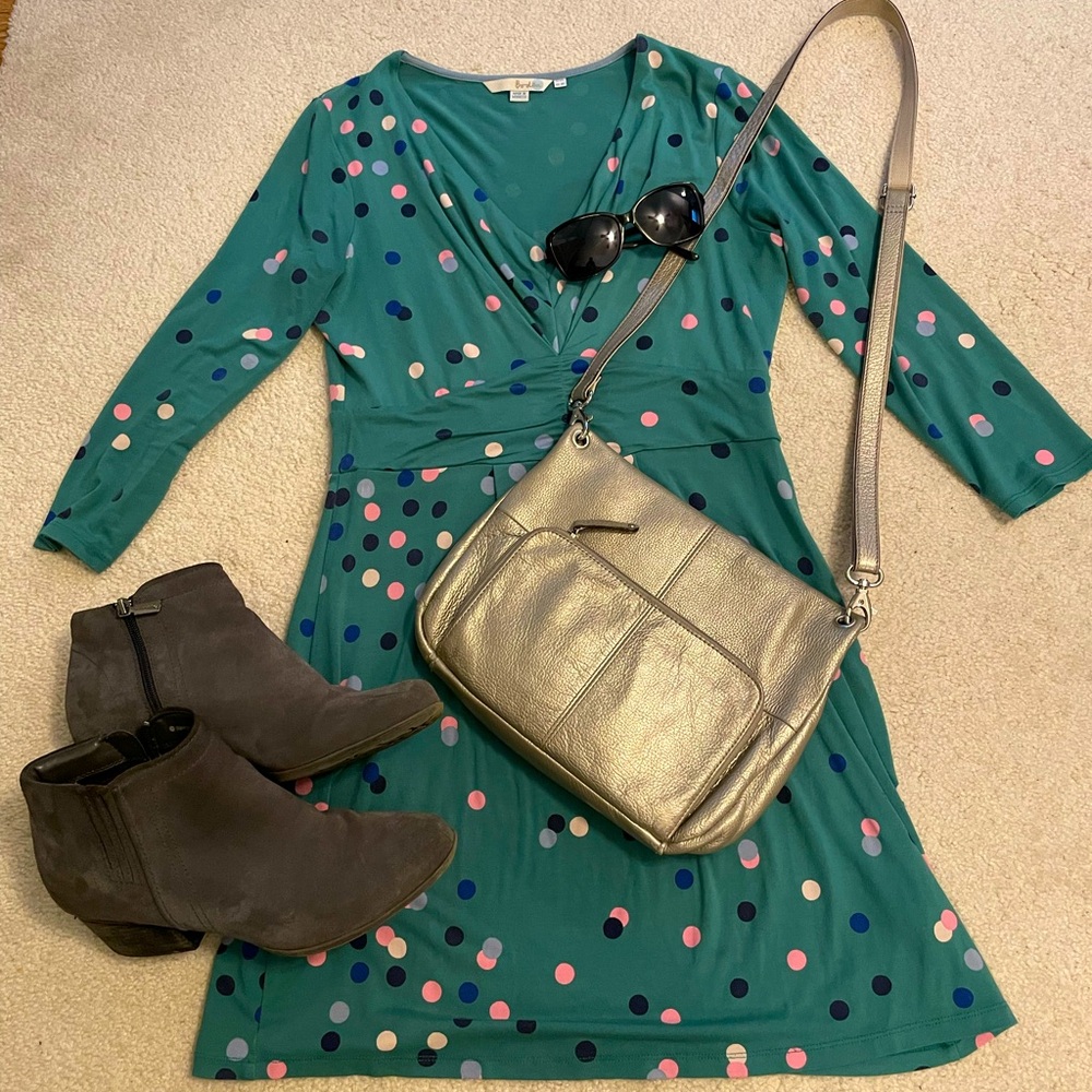 Boden Marion jersey confetti tunic 8 green